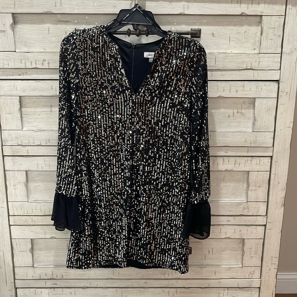 Calvin Klein shimmer sequin dress